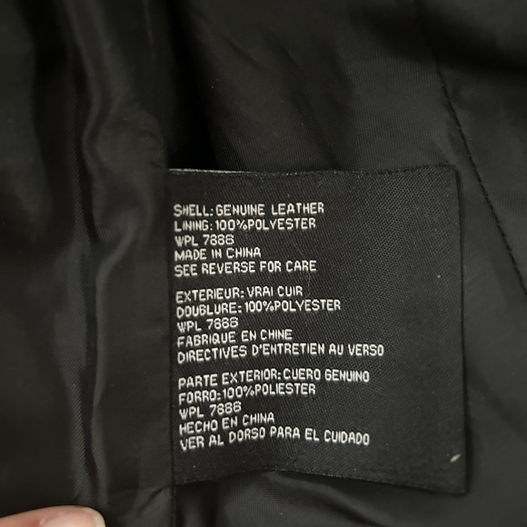 Leather moto-style black jacket - Picture 4 of 5